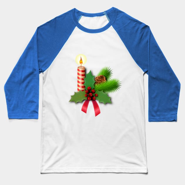 Christmas Candle & Decorations Baseball T-Shirt by holidaystore